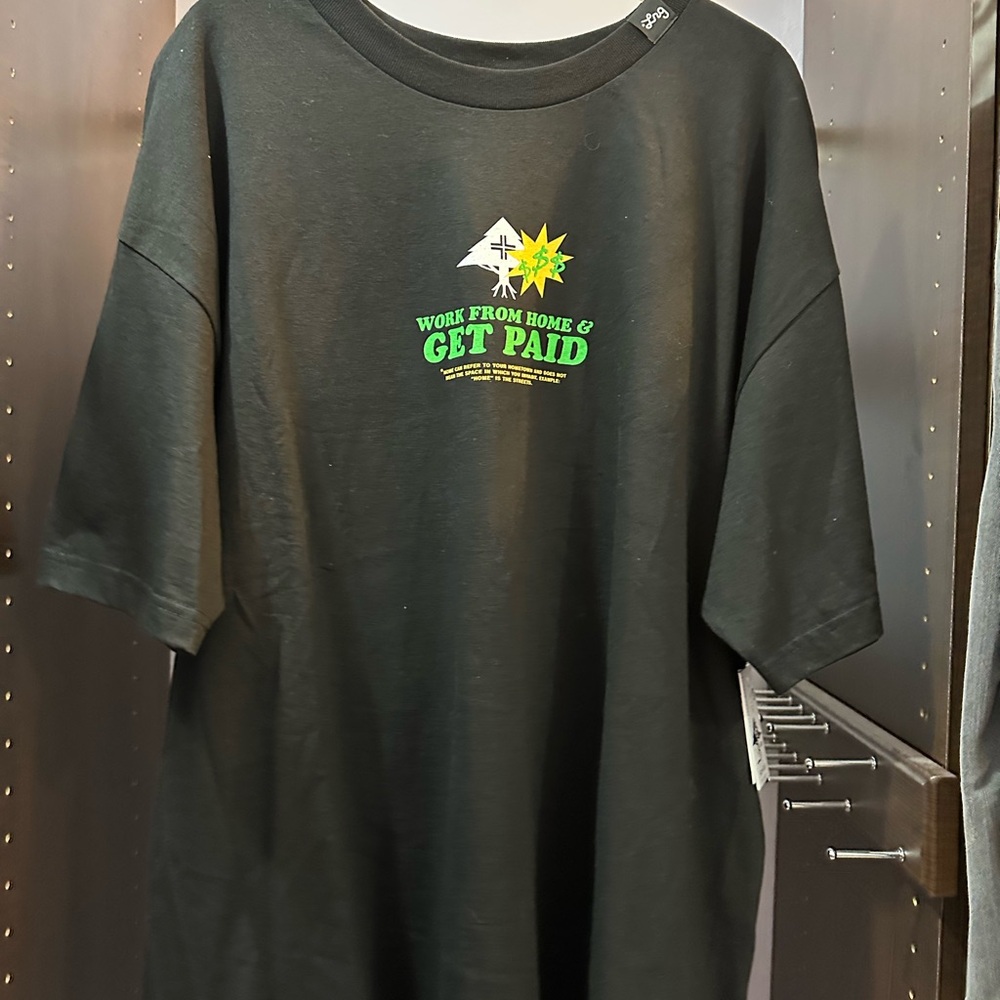 LRG Black Short Sleeve Tee with Green and Yellow Print